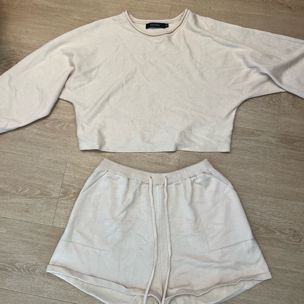 Beige matching loungewear set